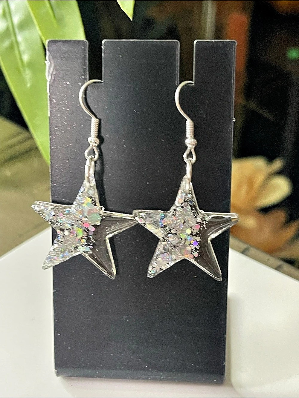 Star Drop Earrings in Silver NWT